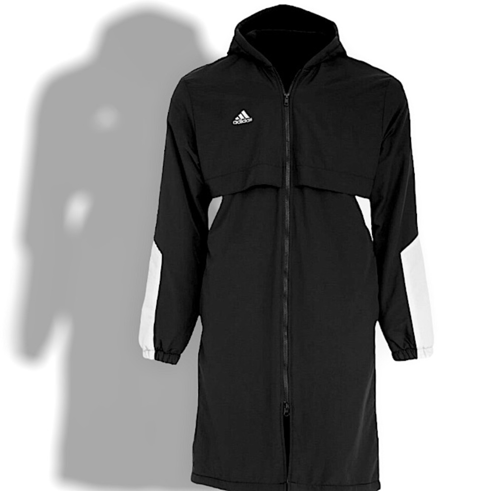 🆕ADIDAS® Black/White Full Length Parka Coat - Picture 11 of 12